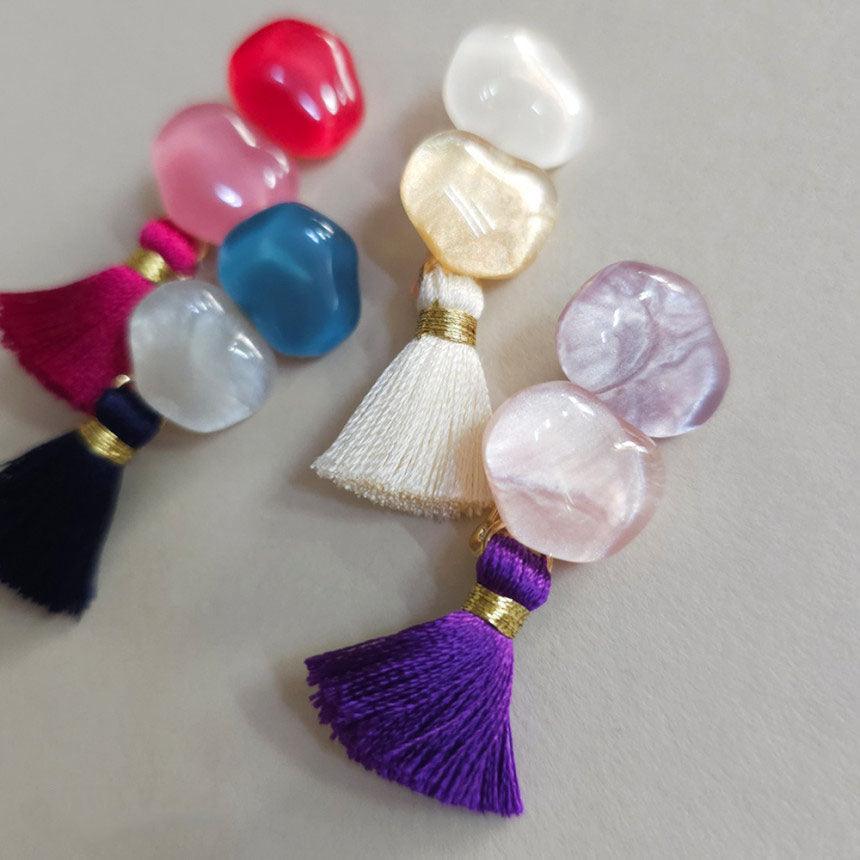 Vivid Duo Stone Brooch - Native Korean