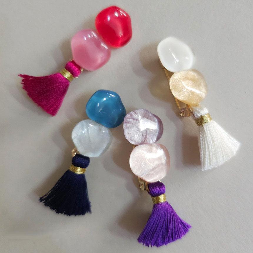 Vivid Duo Stone Brooch - Native Korean