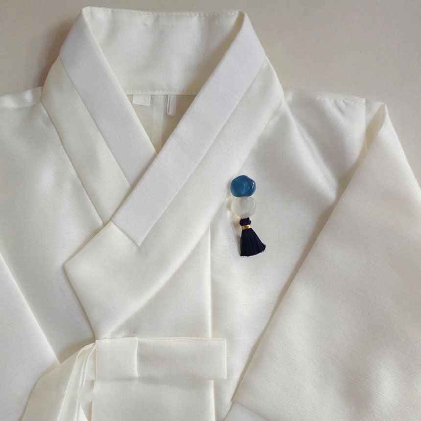 Vivid Duo Stone Brooch - Native Korean