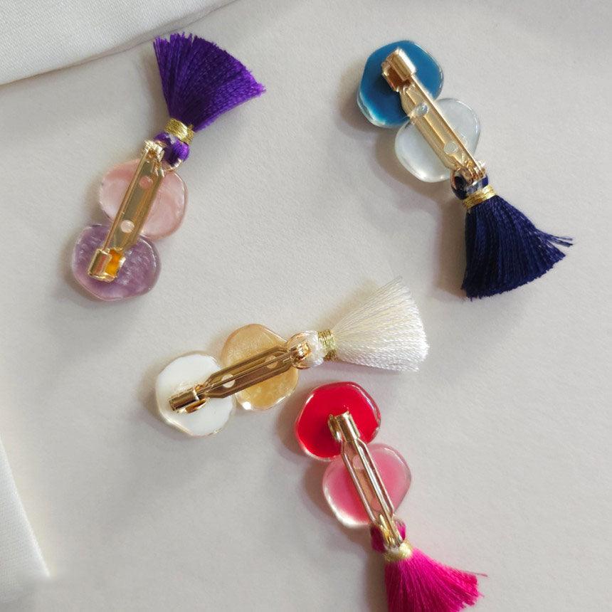 Vivid Duo Stone Brooch - Native Korean