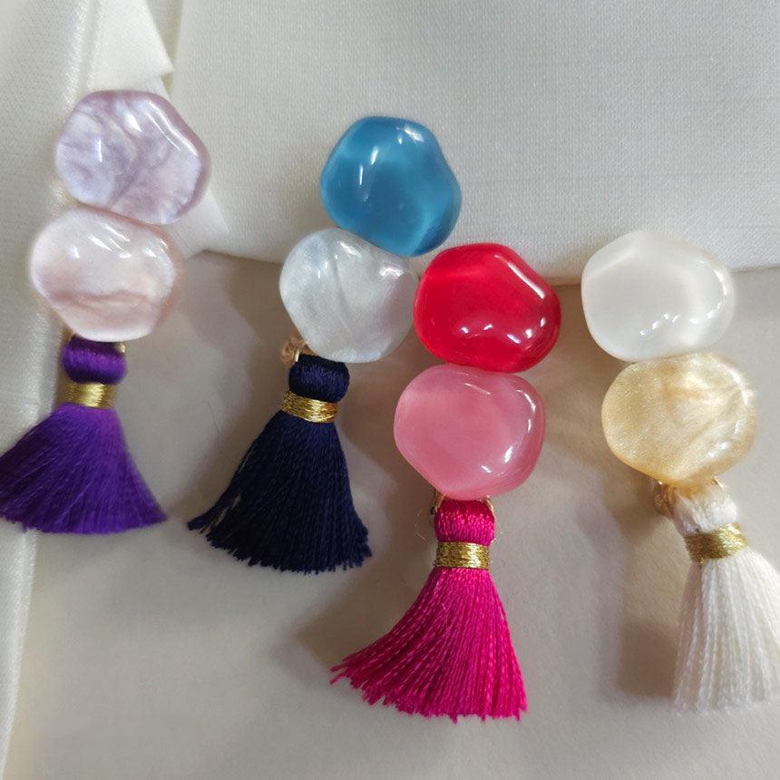 Vivid Duo Stone Brooch - Native Korean