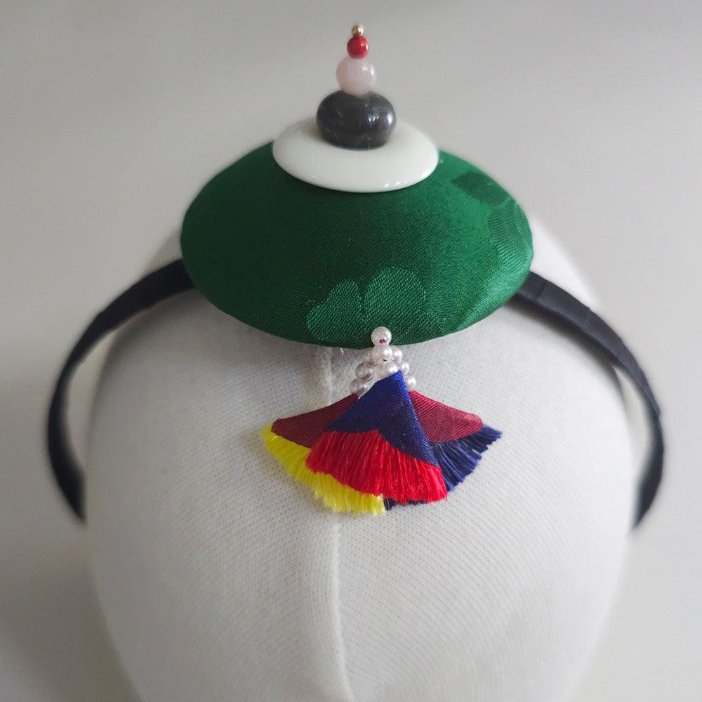 Vivid Jade Tassel Headband - Native Korean