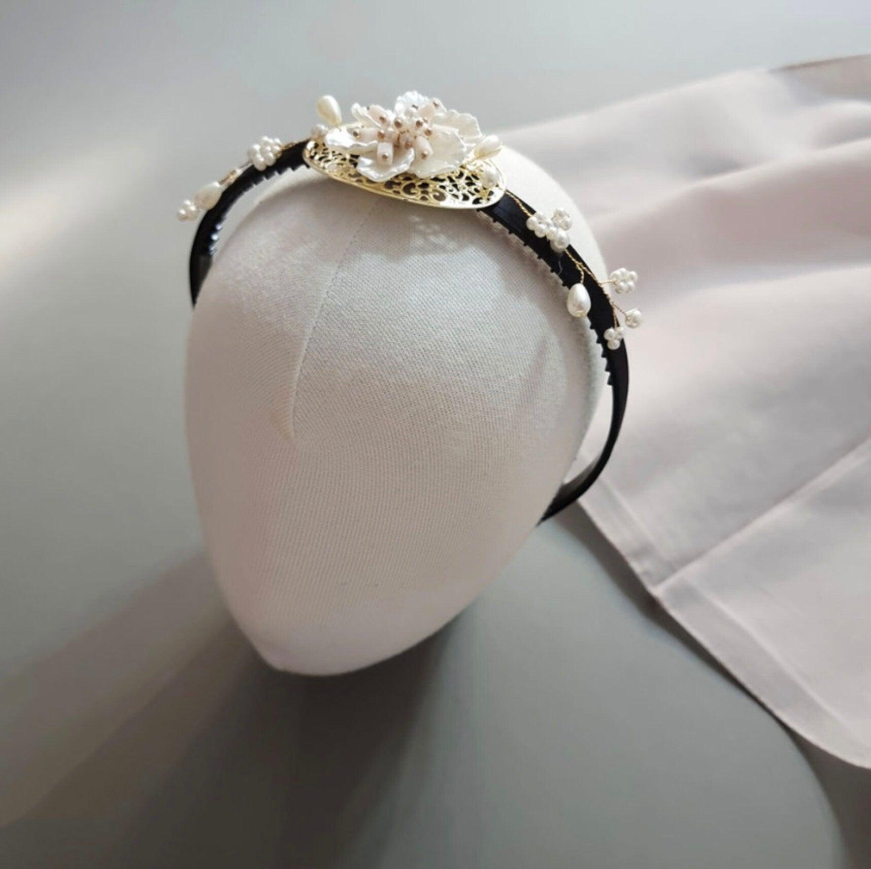 White Flower Headband - Native Korean