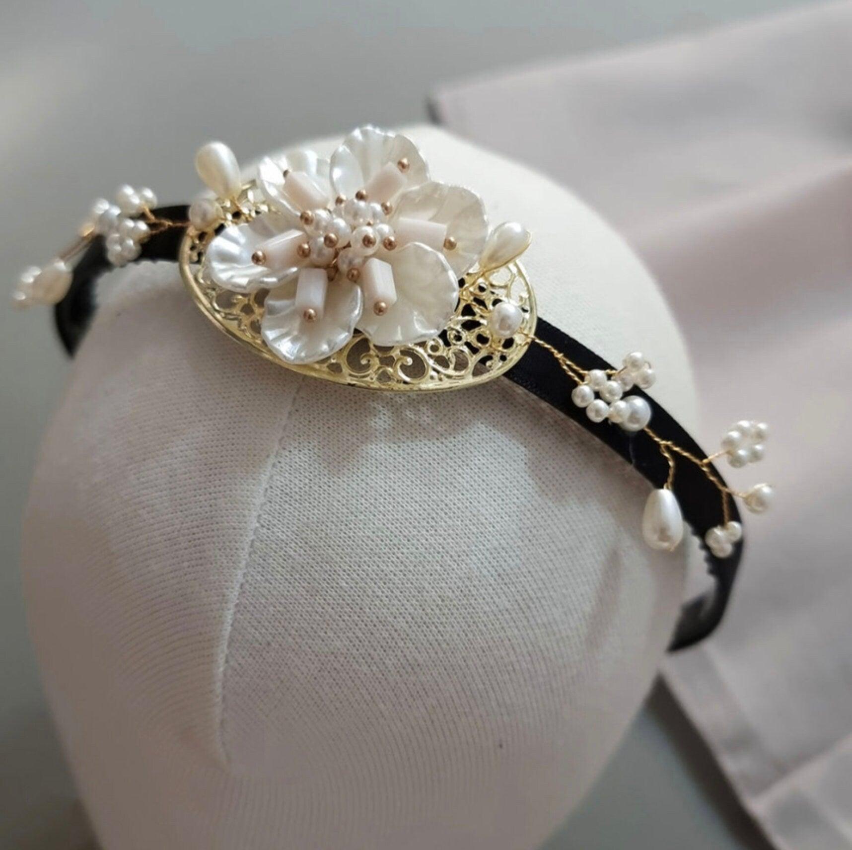 White Flower Headband - Native Korean