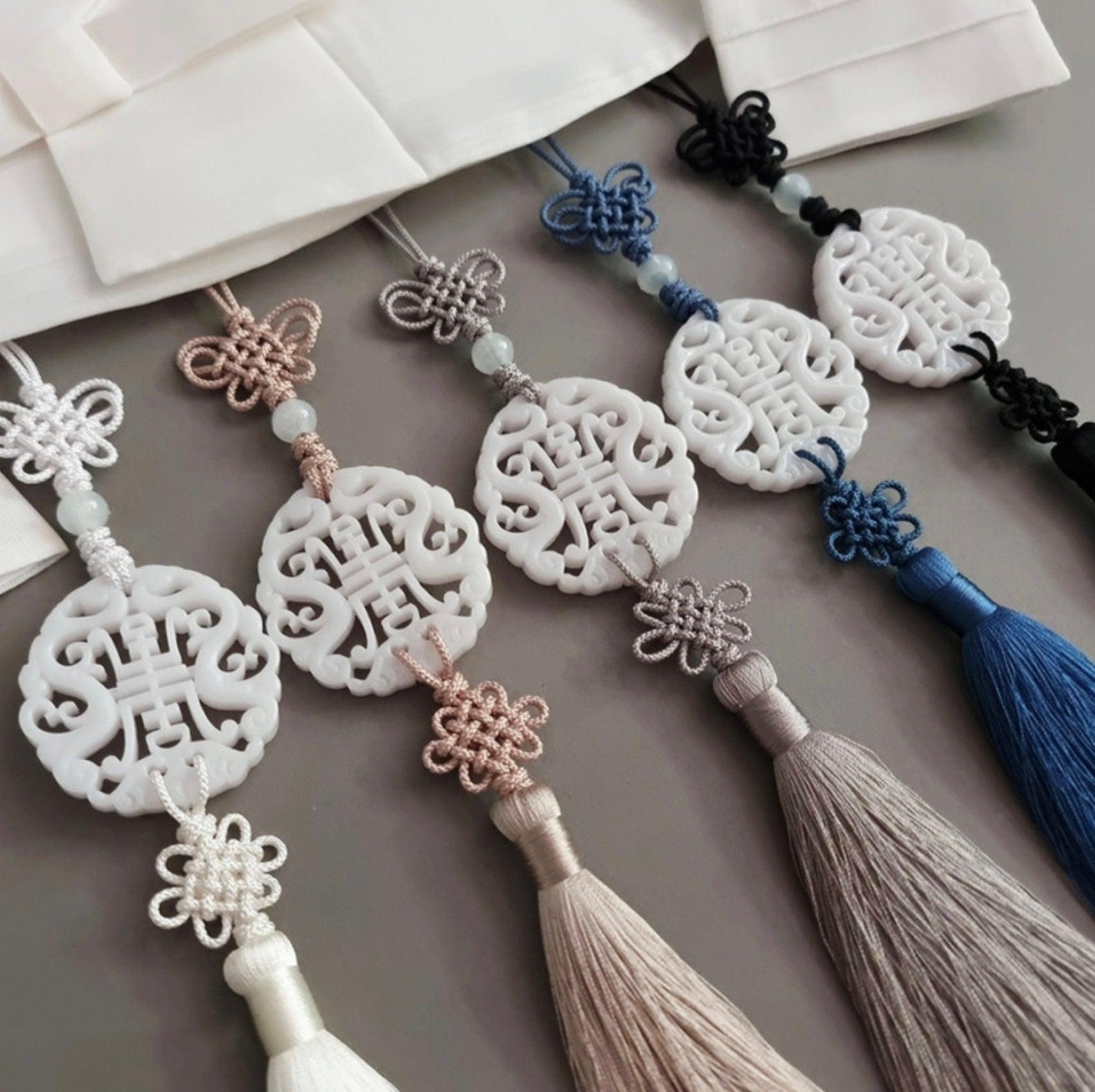 White Jade Tassel Norigae - Native Korean