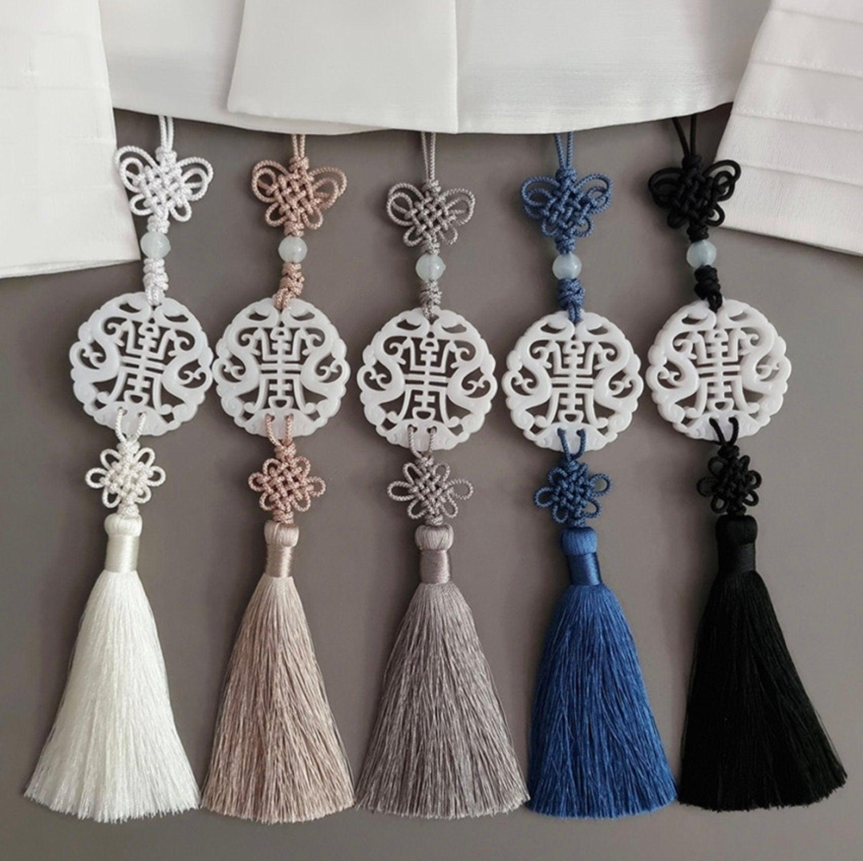 White Jade Tassel Norigae - Native Korean