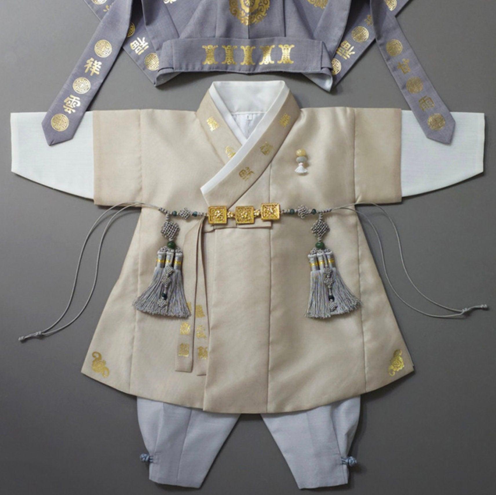 Woo Beige Boy Hanbok (100D-10YR) - Native Korean