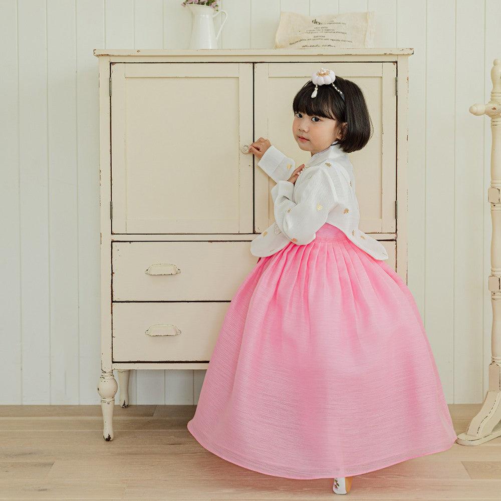 Yebon Gold Foil Pink Girl Hanbok (1-9YR) - Native Korean