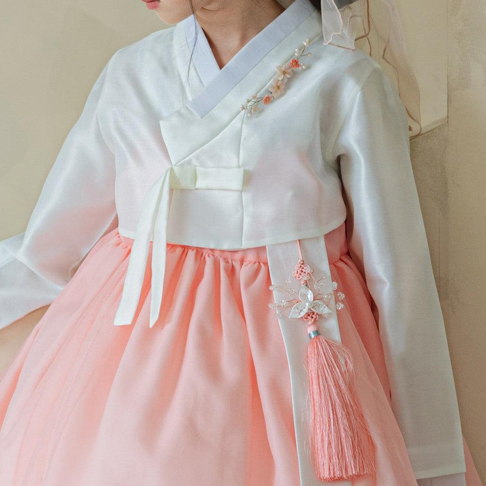 Youl Flared Coral Girl Hanbok (100D-15YR) - Native Korean