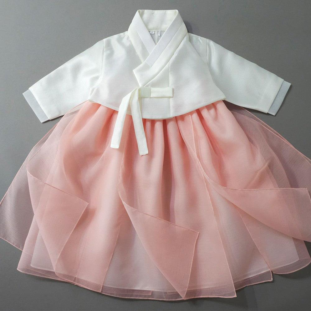 Youl Flared Coral Girl Hanbok (100D-15YR) - Native Korean
