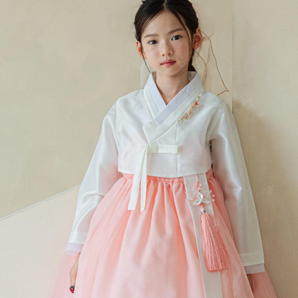 Youl Flared Coral Girl Hanbok (100D-15YR) - Native Korean