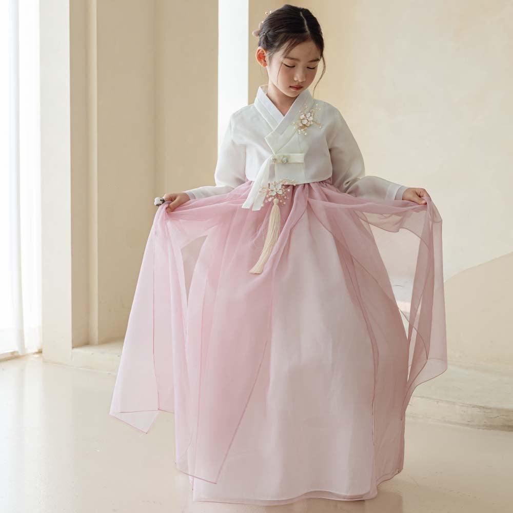Youl Flared Indie Pink Girl Hanbok (100D-15YR) - Native Korean