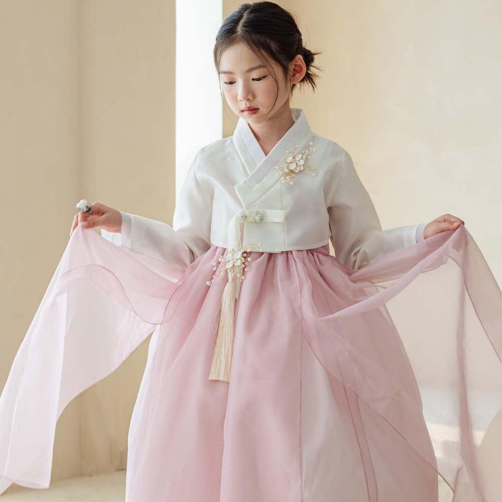 Youl Flared Indie Pink Girl Hanbok (100D-15YR) - Native Korean