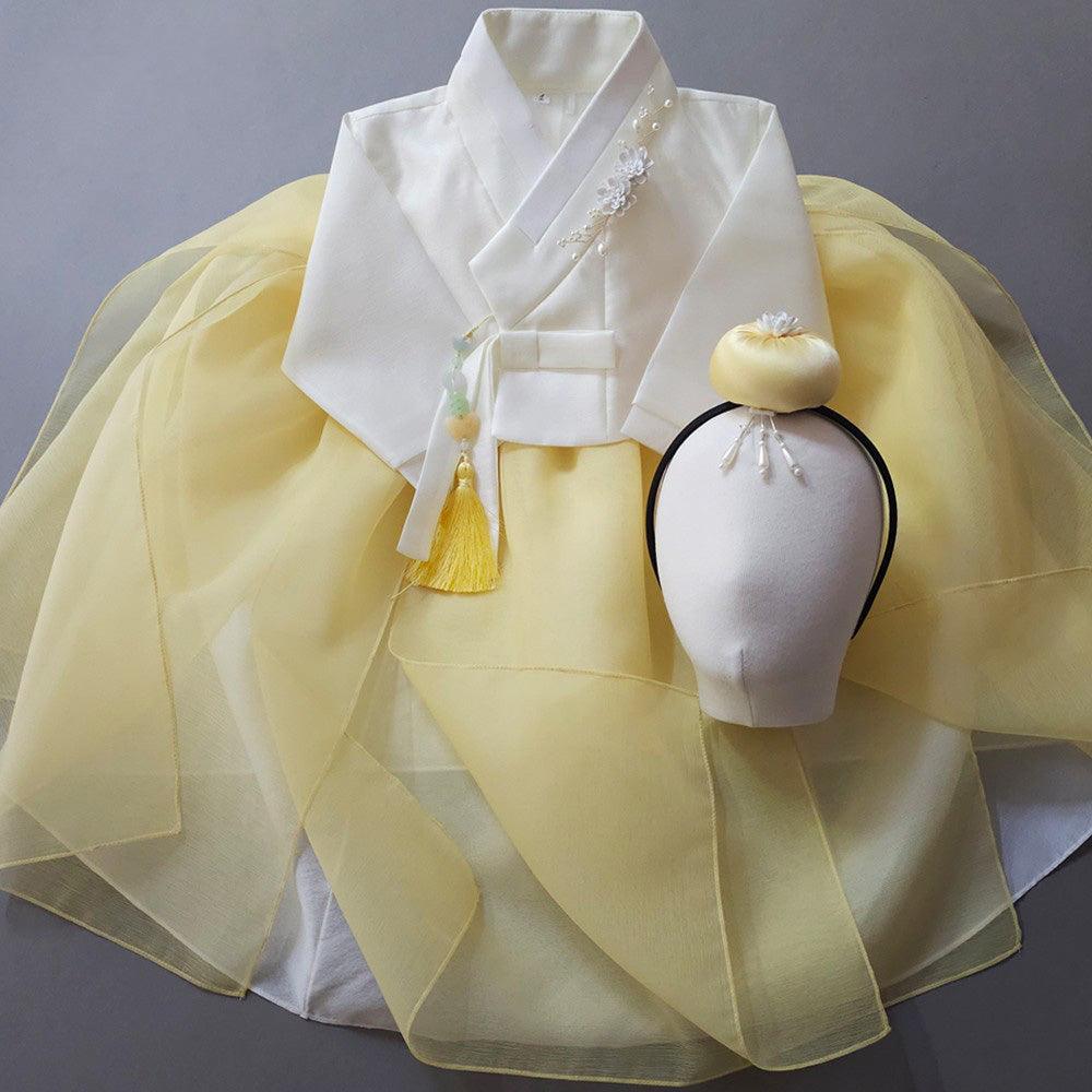 Youl Flared Yellow Girl Hanbok (100D-15YR) - Native Korean