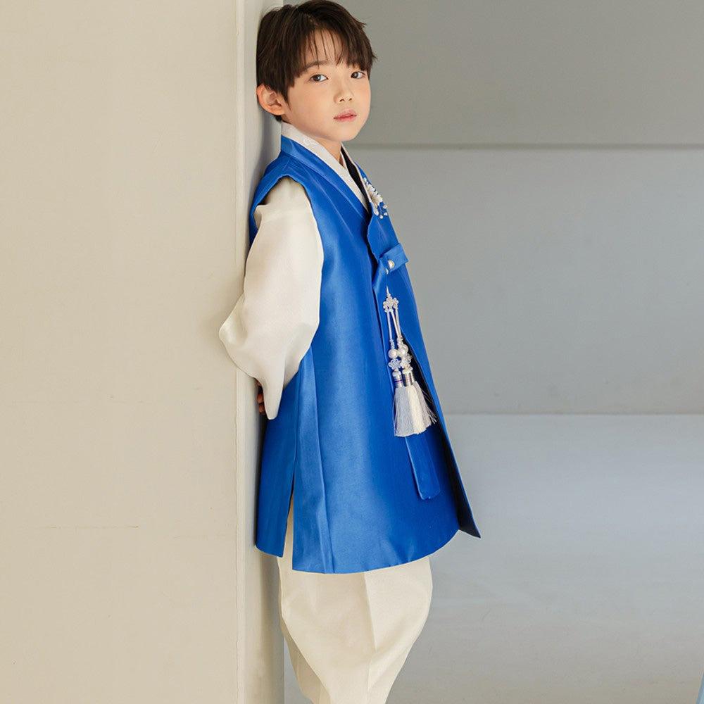 Yuhan Blue Ivory Boy Hanbok (100D-15YR) - Native Korean