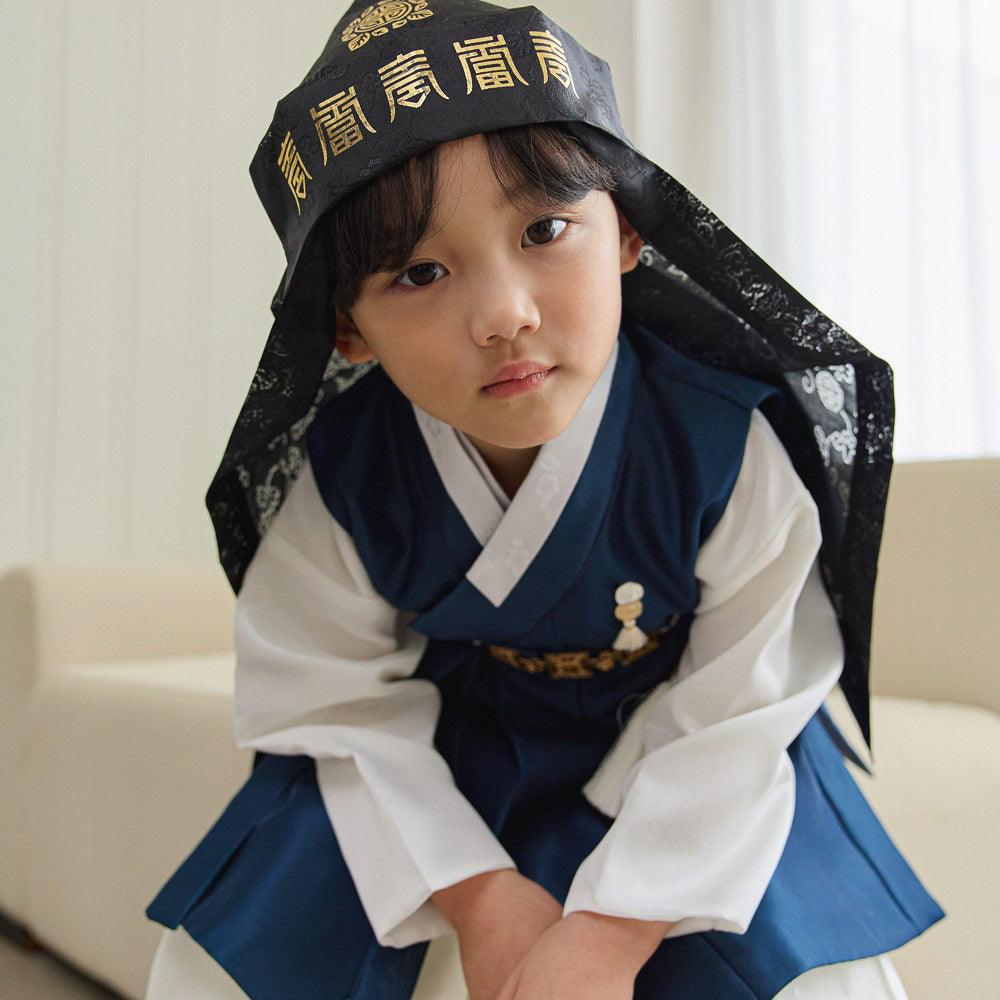 Yuhan Navy Ivory Boy Hanbok (100D-15YR) - Native Korean