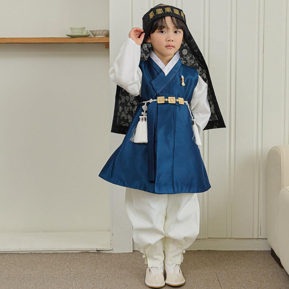 Yuhan Navy Ivory Boy Hanbok (100D-15YR) - Native Korean