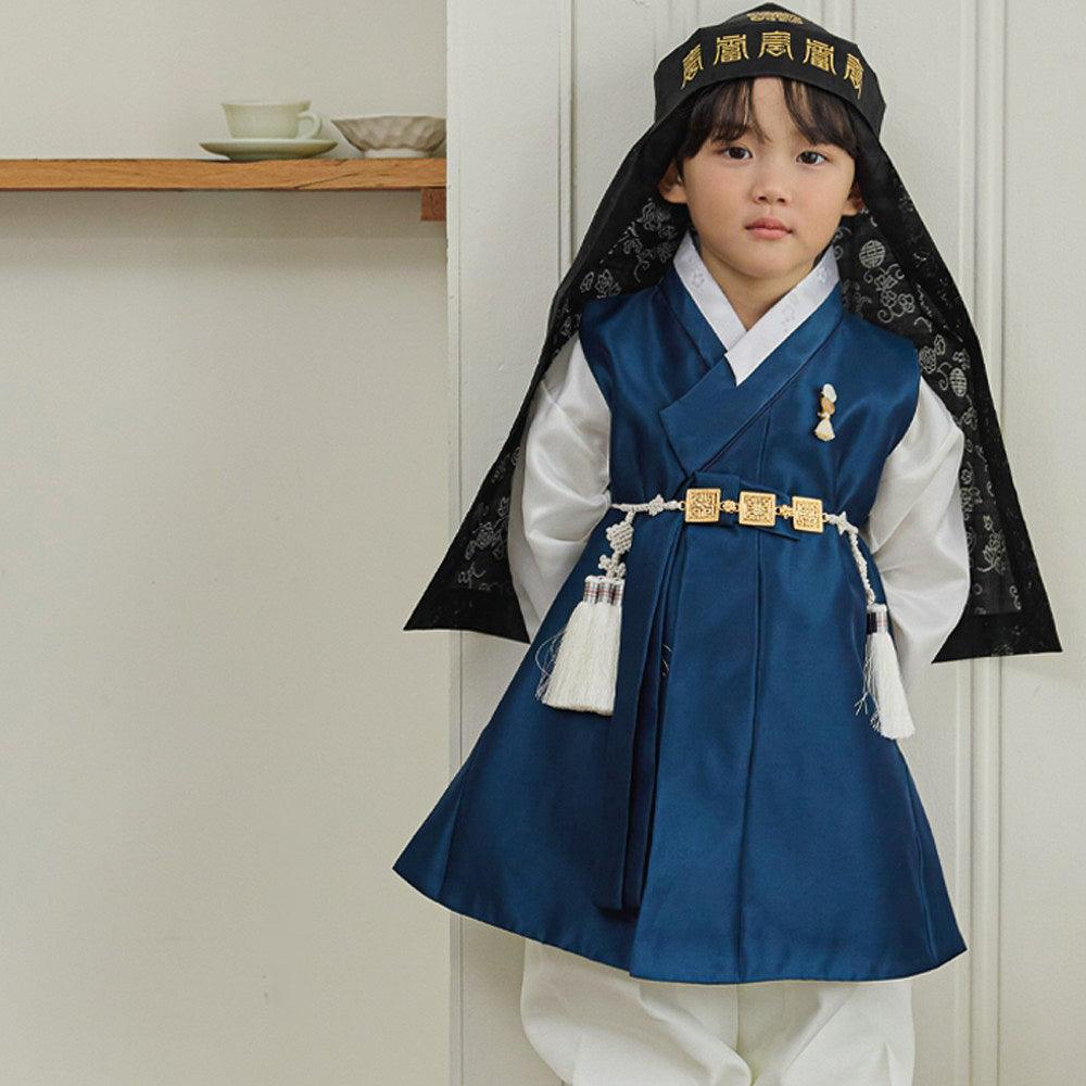 Yuhan Navy Ivory Boy Hanbok (100D-15YR) - Native Korean
