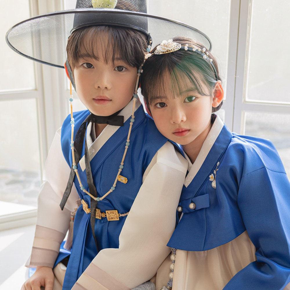 Yuhan Saekdong Blue Ivory Boy Hanbok (100D-15YR) - Native Korean