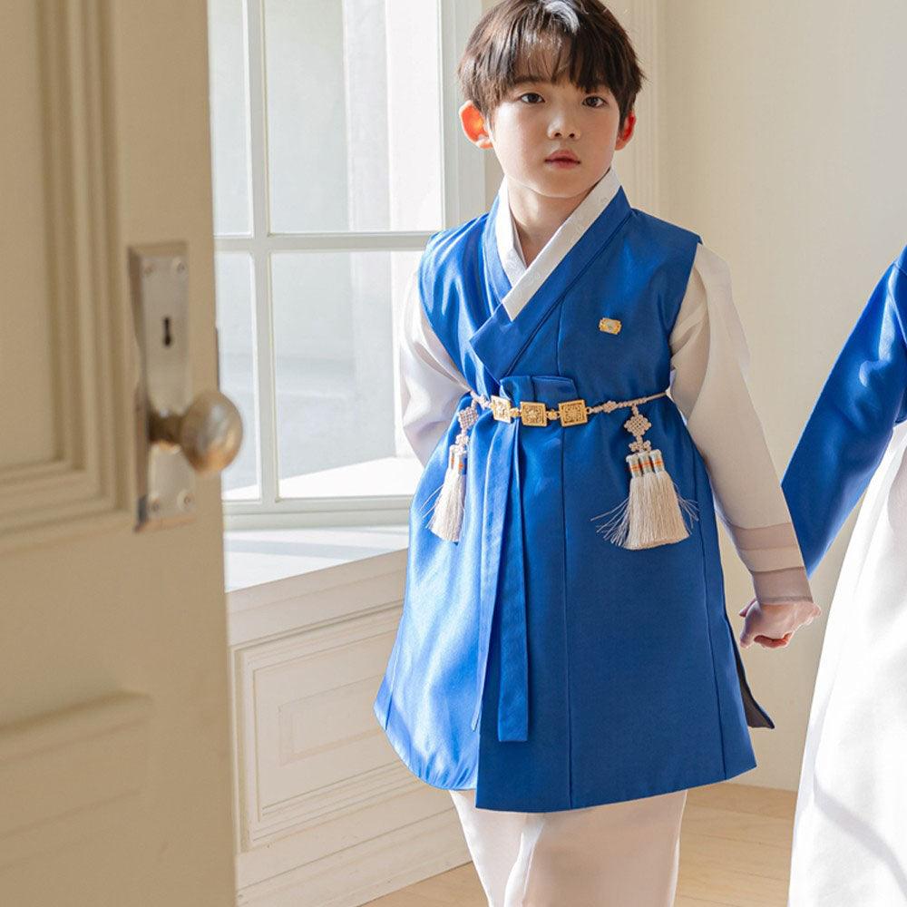 Yuhan Saekdong Blue Ivory Boy Hanbok (100D-15YR) - Native Korean