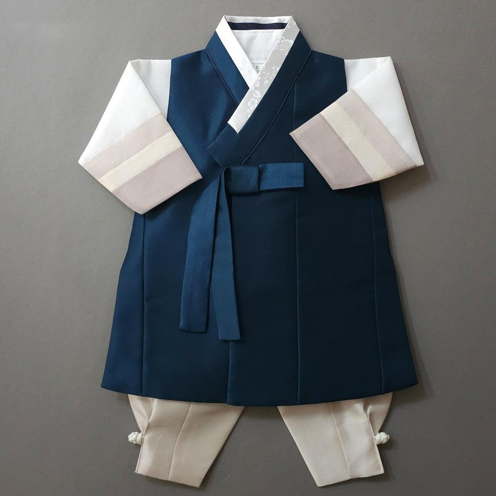 Yuhan Saekdong Navy Boy Hanbok (100D-15YR) - Native Korean
