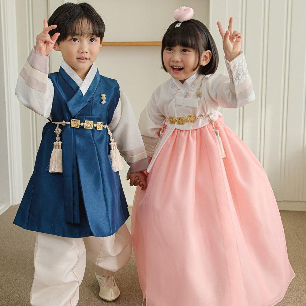 Yuhan Saekdong Navy Boy Hanbok (100D-15YR) - Native Korean