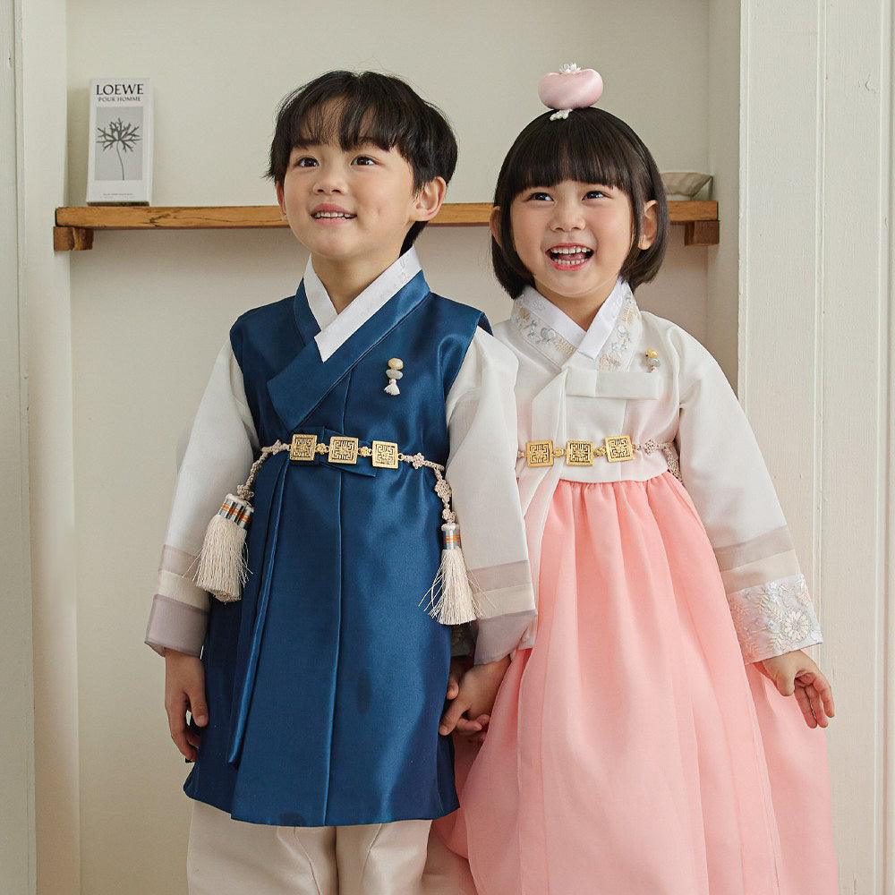 Yuhan Saekdong Navy Boy Hanbok (100D-15YR) - Native Korean