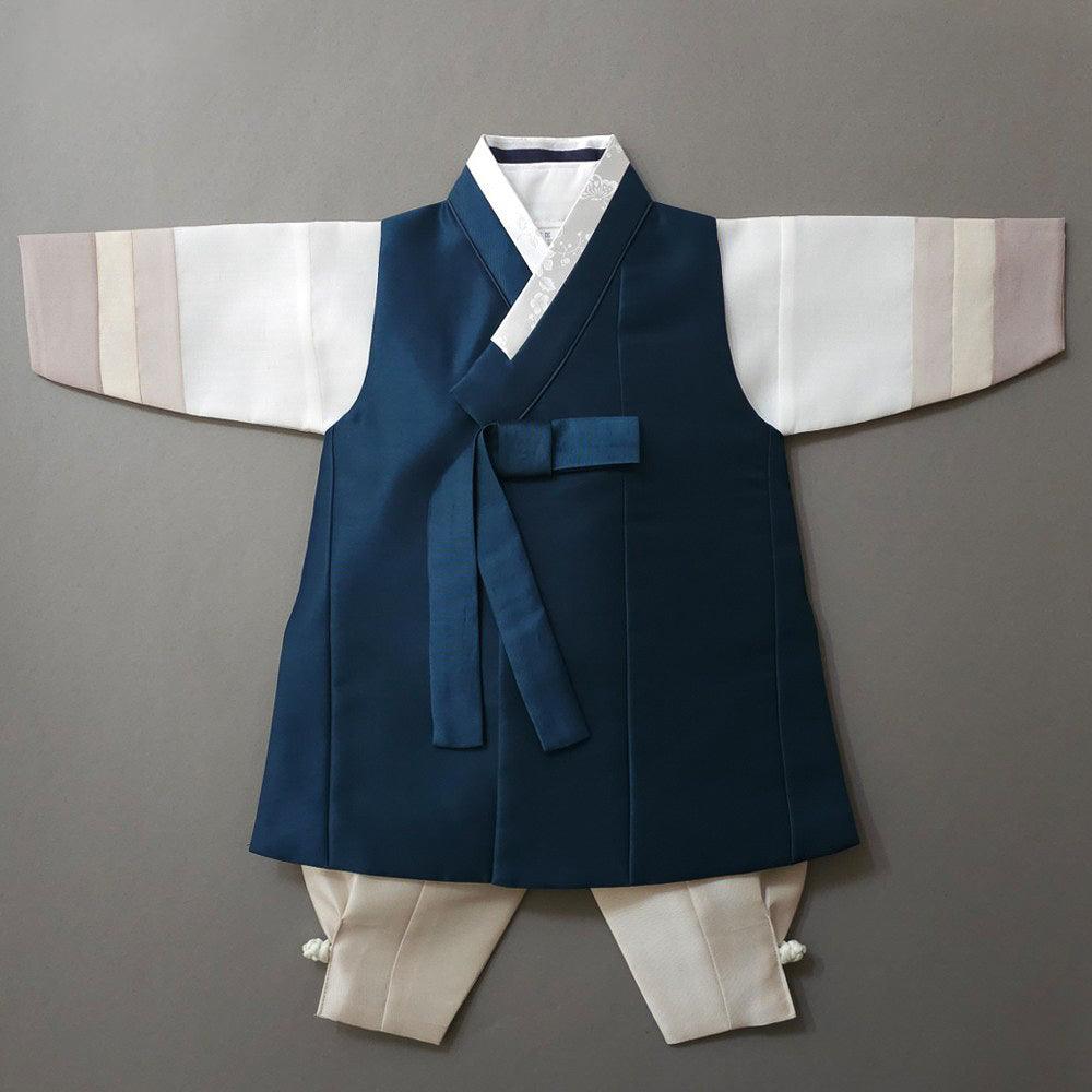 Yuhan Saekdong Navy Boy Hanbok (100D-15YR) - Native Korean