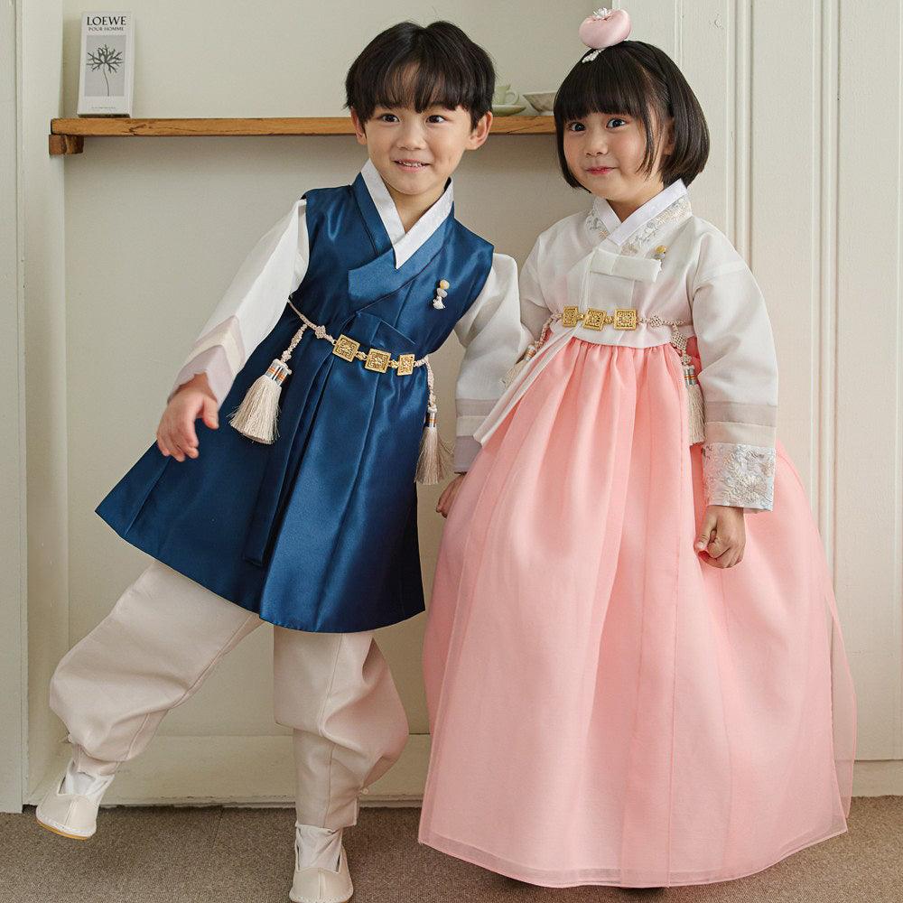 Yuhan Saekdong Navy Boy Hanbok (100D-15YR) - Native Korean