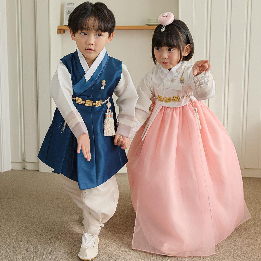 Yuhan Saekdong Navy Boy Hanbok (100D-15YR) - Native Korean
