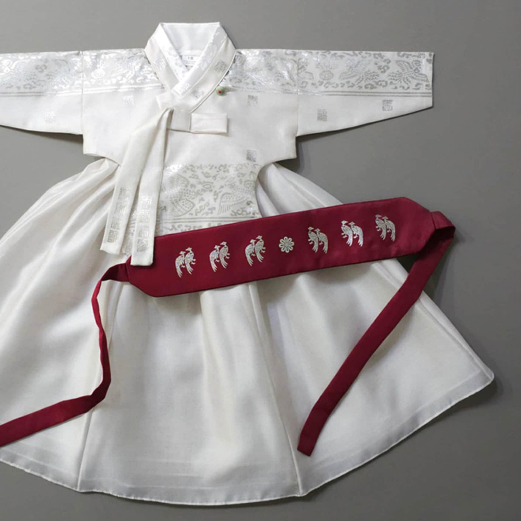 Yuhee Silver Foil L.beige-Five Colors Skirt Girl Hanbok(100D-10YR) - Native Korean