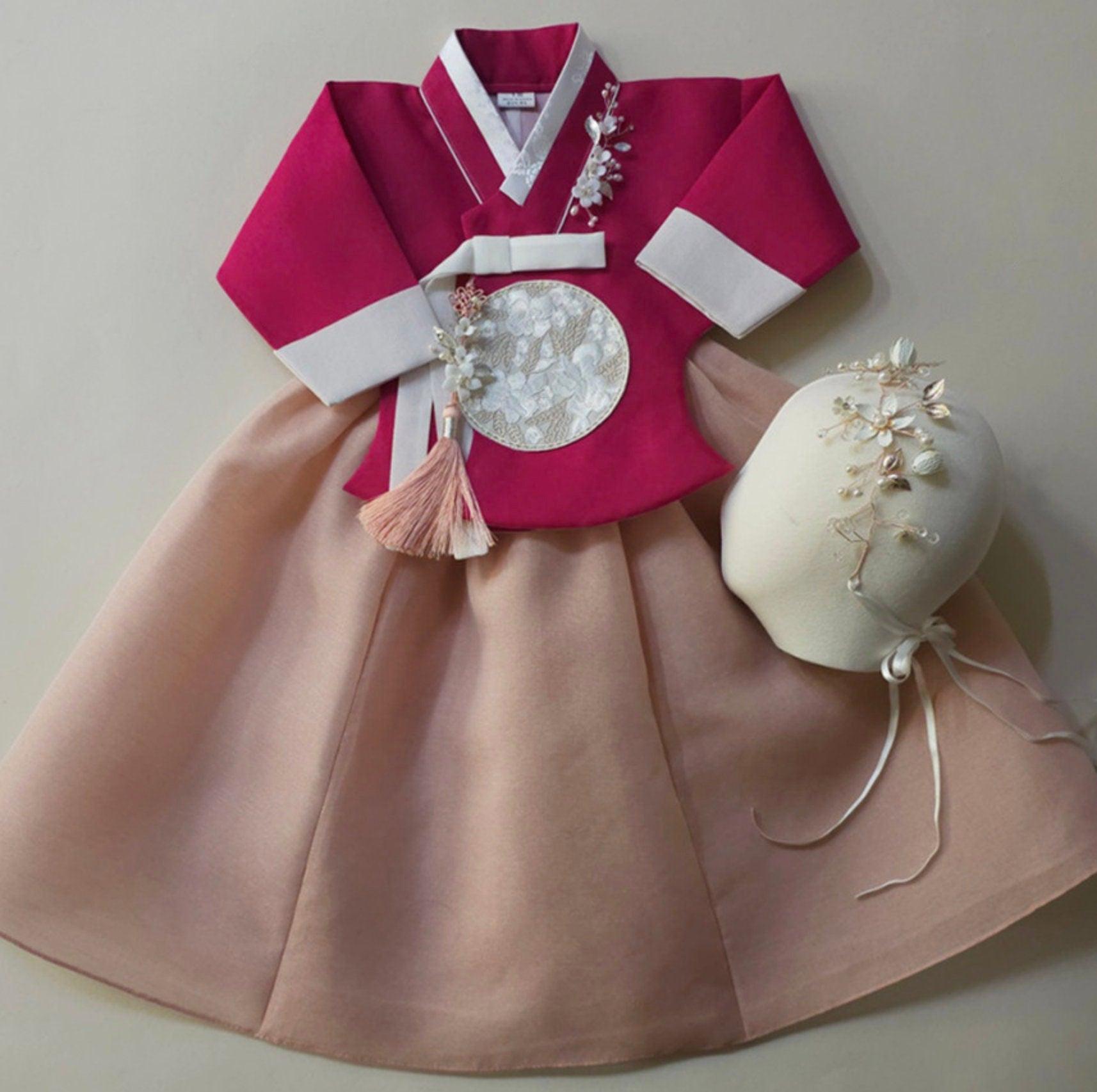 Yujin Magenta Dangui-8 Color Skirt Girl Hanbok (100D-15YR) - Native Korean