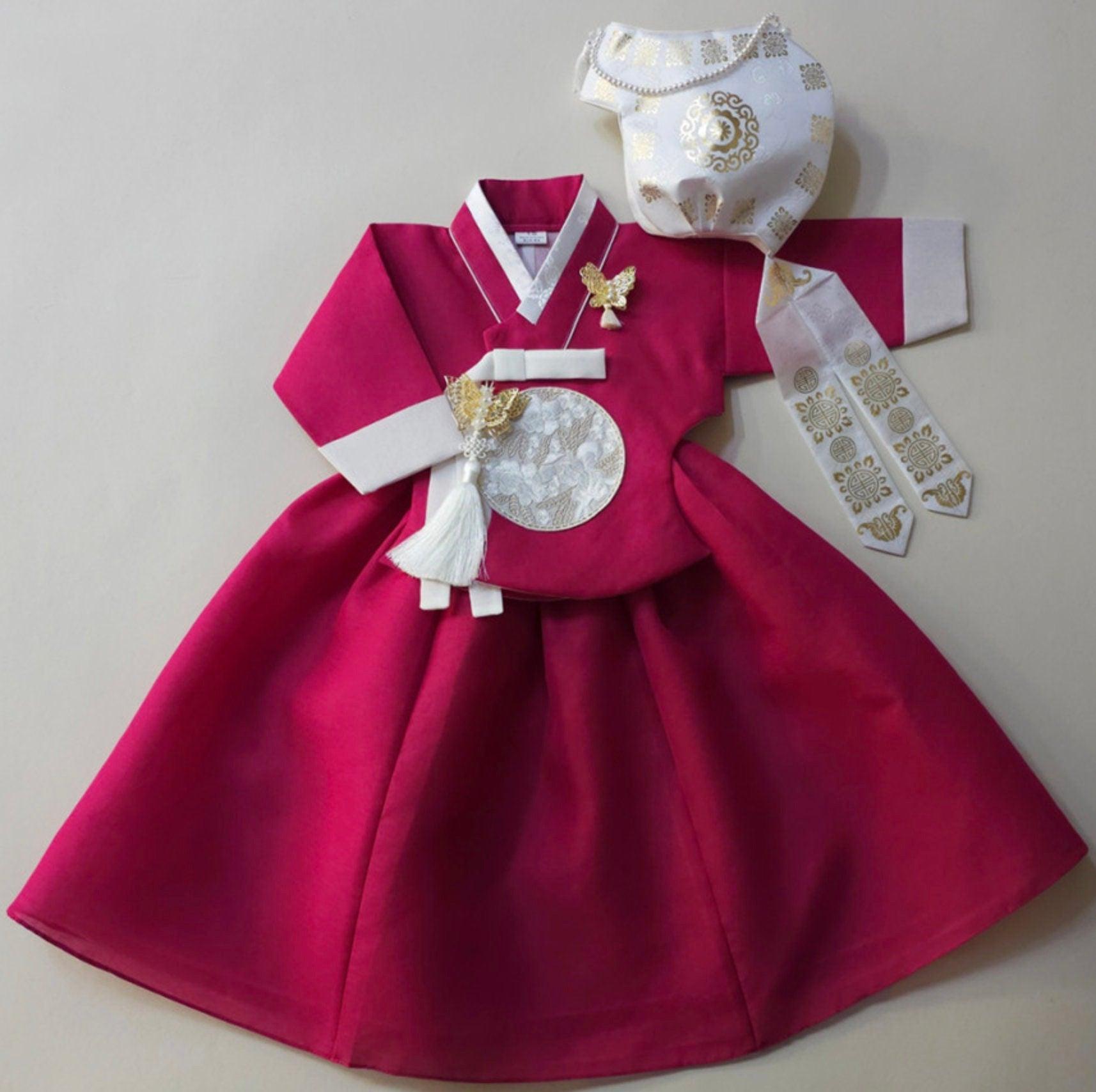 Yujin Magenta Dangui-8 Color Skirt Girl Hanbok (100D-15YR) - Native Korean