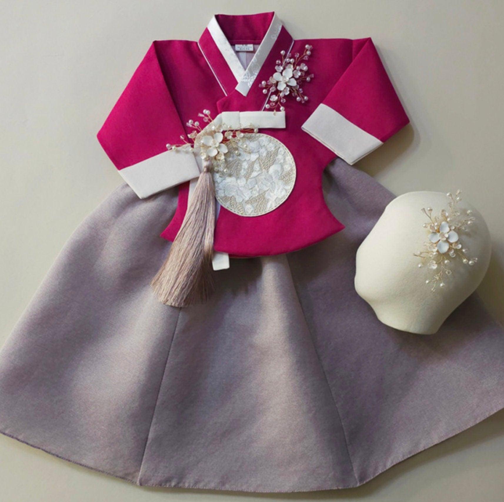 Yujin Magenta Dangui-8 Color Skirt Girl Hanbok (100D-15YR) - Native Korean
