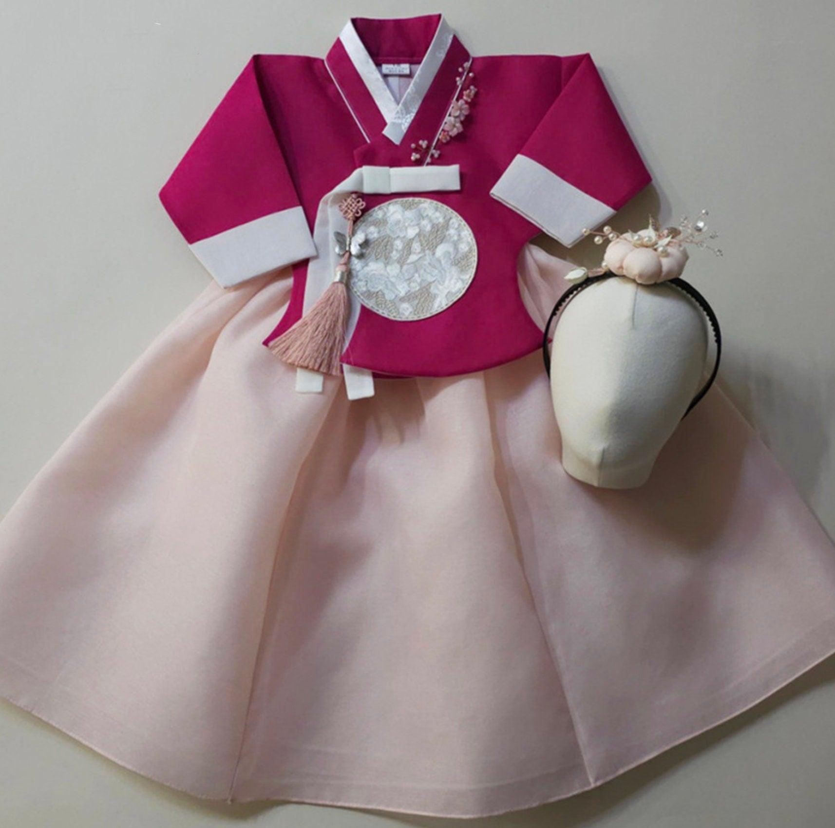 Yujin Magenta Dangui-8 Color Skirt Girl Hanbok (100D-15YR) - Native Korean