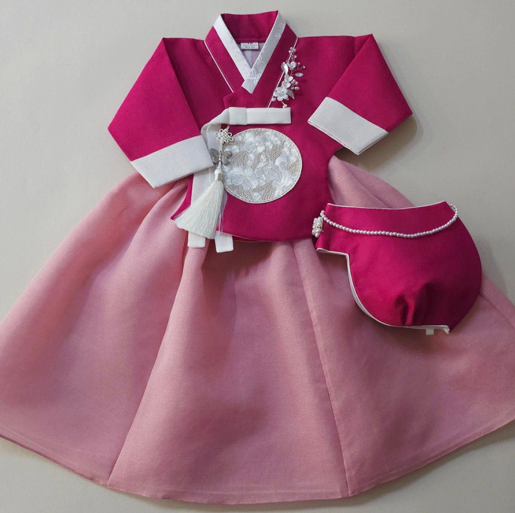 Yujin Magenta Dangui-8 Color Skirt Girl Hanbok (100D-15YR) - Native Korean