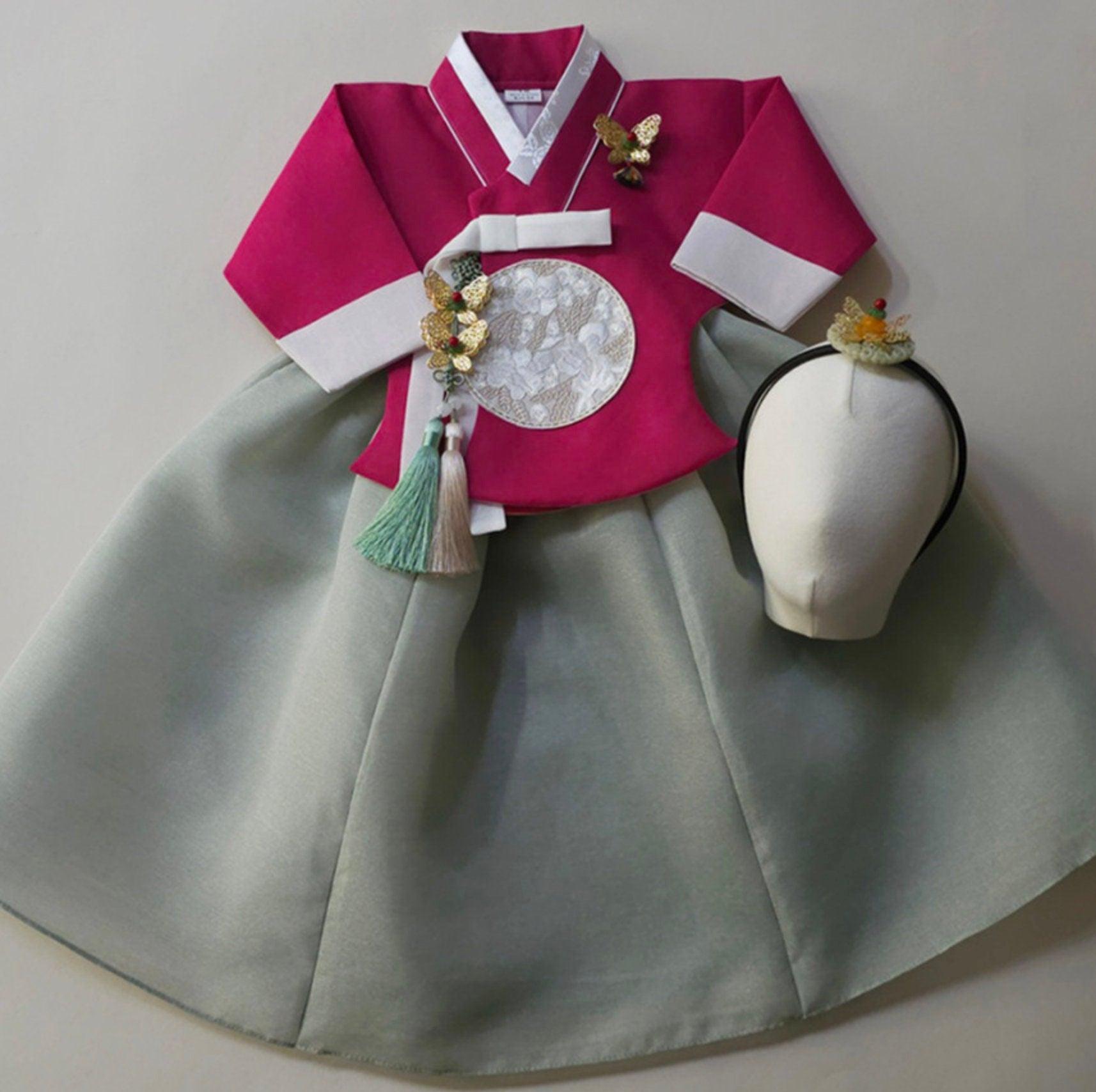 Yujin Magenta Dangui-8 Color Skirt Girl Hanbok (100D-15YR) - Native Korean