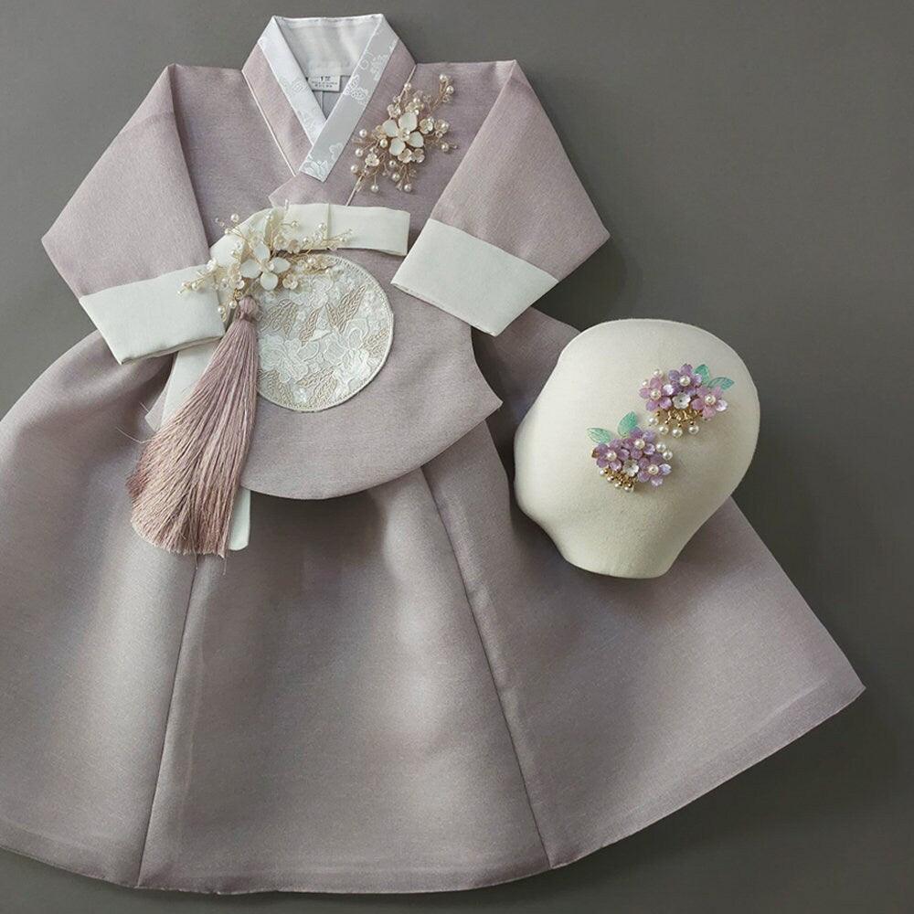 Yujin Purple Dangui-8 Color Skirt Girl Hanbok (100D-12YR) - Native Korean