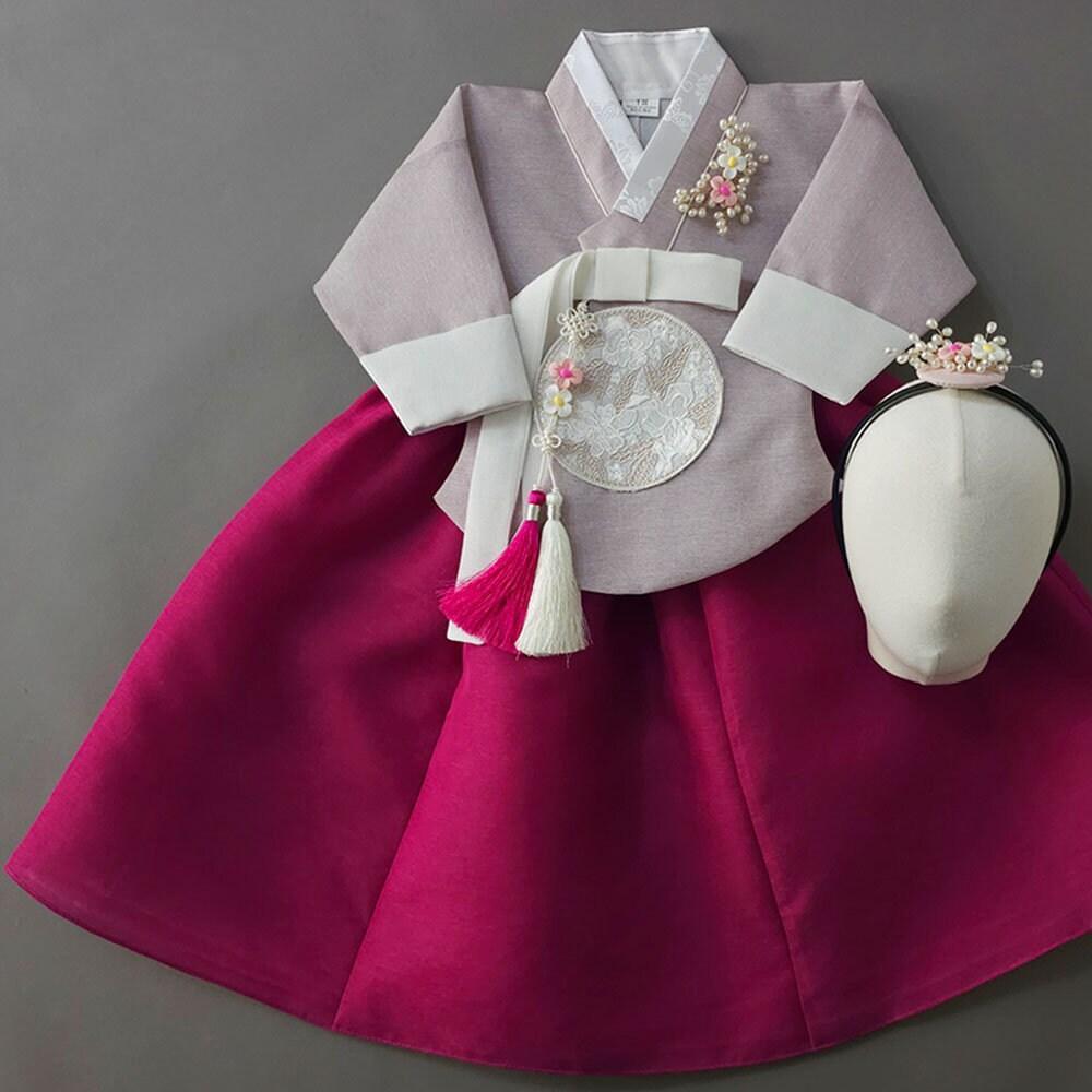 Yujin Purple Dangui-8 Color Skirt Girl Hanbok (100D-12YR) - Native Korean
