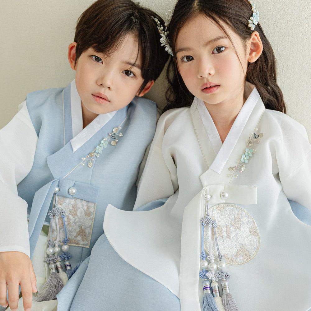 Yujin White Dangui Sky Girl Hanbok (100D-15YR) - Native Korean