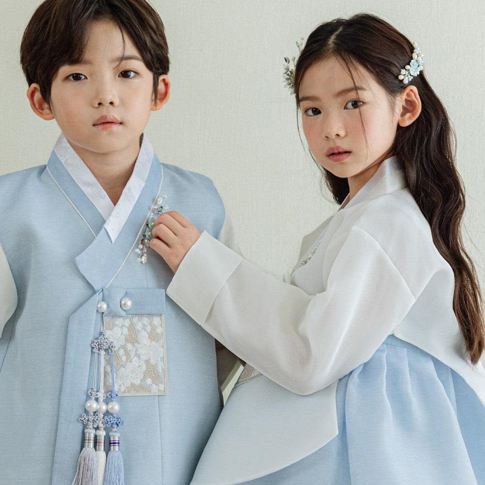 Yujin White Dangui Sky Girl Hanbok (100D-15YR) - Native Korean