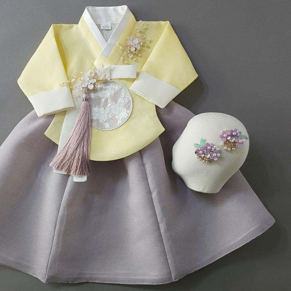 Yujin Yellow Dangui-8 Color Skirt Girl Hanbok (100D-12YR) - Native Korean