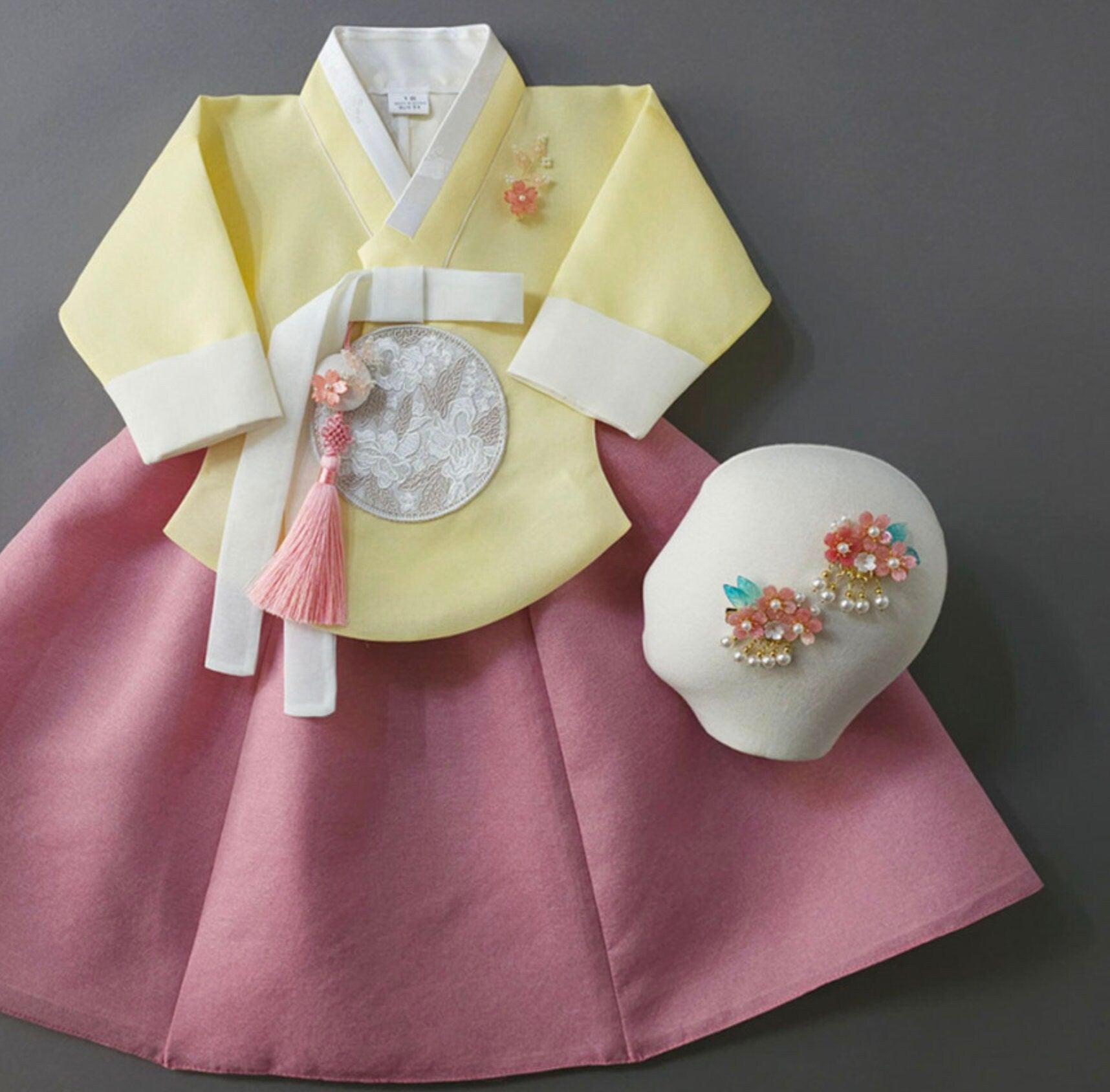 Yujin Yellow Dangui-8 Color Skirt Girl Hanbok (100D-12YR) - Native Korean