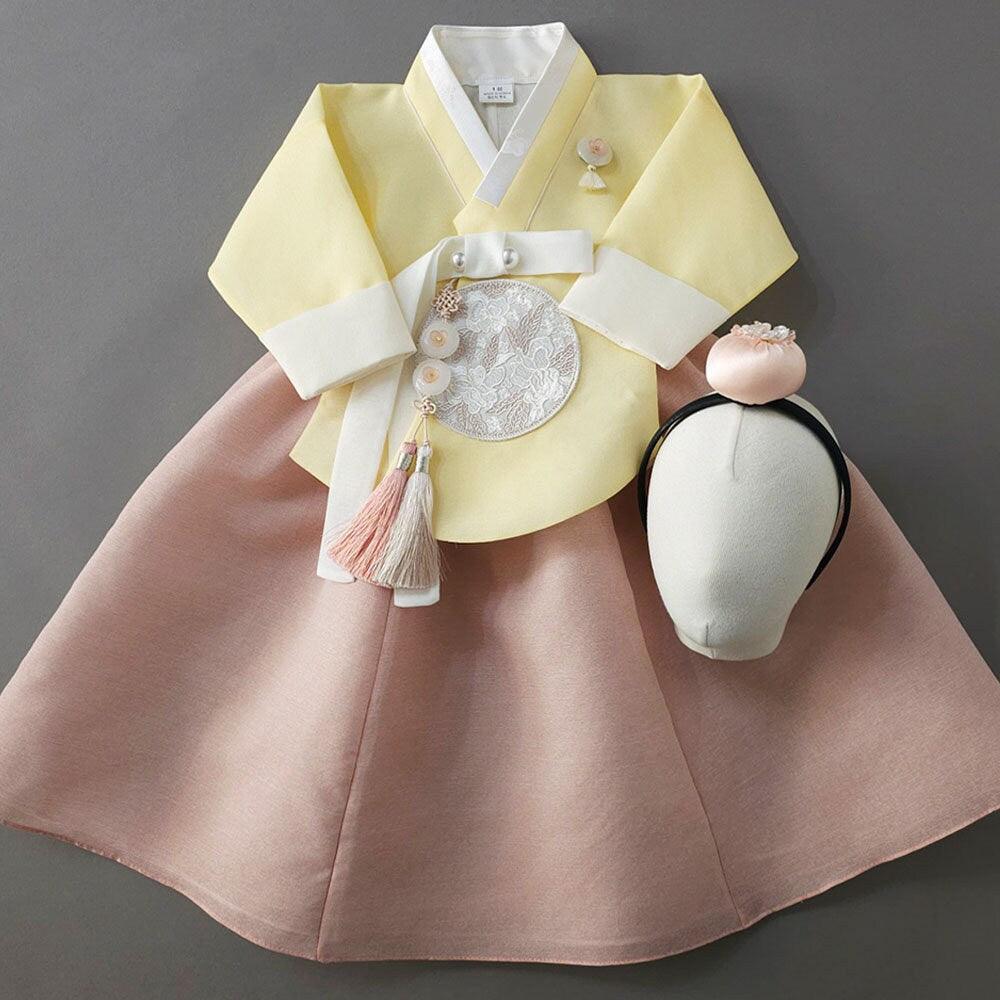 Yujin Yellow Dangui-8 Color Skirt Girl Hanbok (100D-12YR) - Native Korean