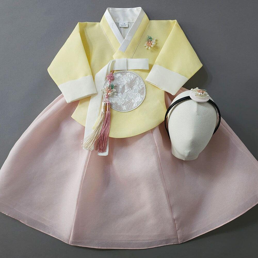 Yujin Yellow Dangui-8 Color Skirt Girl Hanbok (100D-12YR) - Native Korean