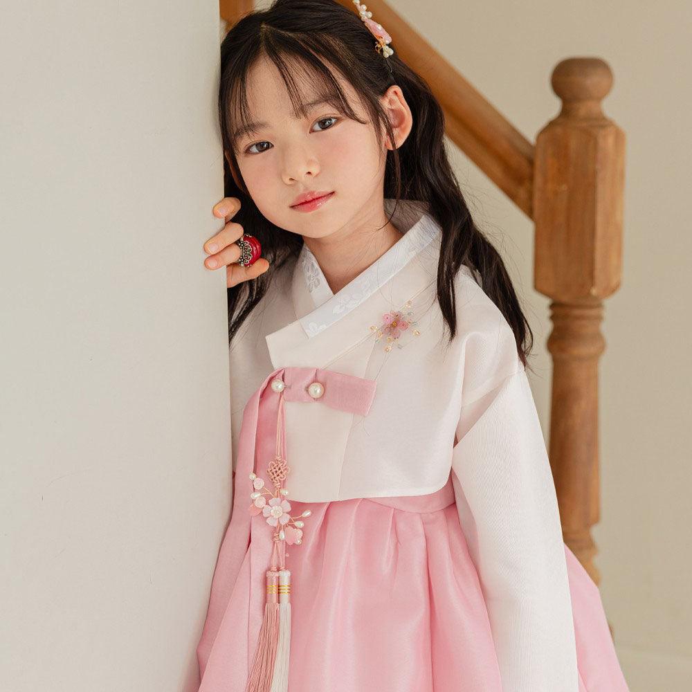 Yumin Beige Pink Girl Hanbok (100D-15YR) - Native Korean
