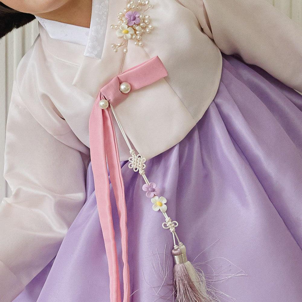 Yumin Beige Purple Girl Hanbok - Native Korean