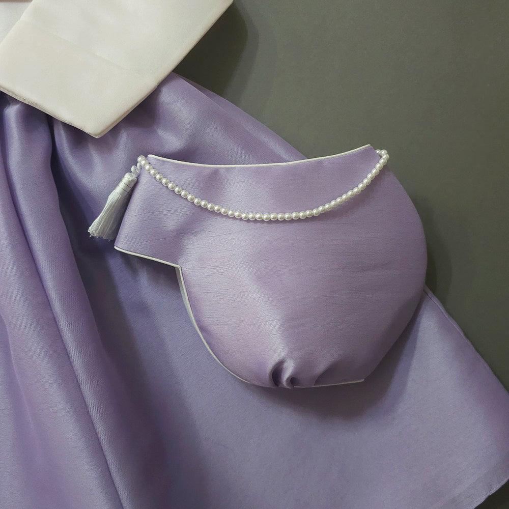 Yumin Beige Purple Girl Hanbok - Native Korean