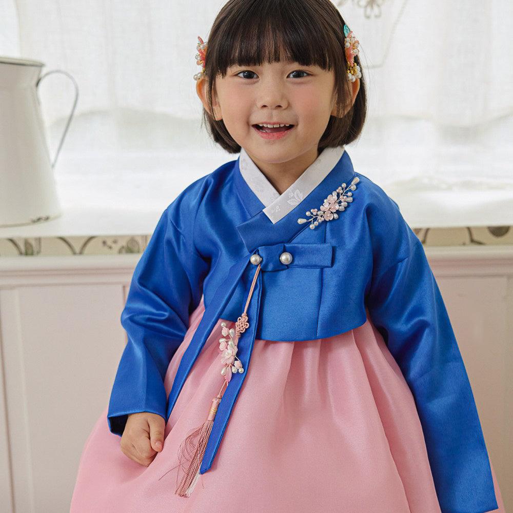 Yumin Blue Pink Girl Hanbok (100D-15YR) - Native Korean