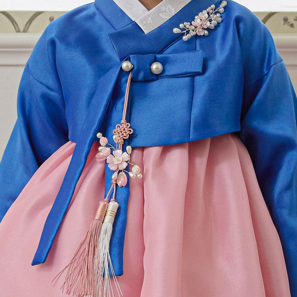 Yumin Blue Pink Girl Hanbok (100D-15YR) - Native Korean